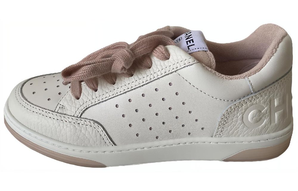 CHANEL 22P Collection Low Top Stylish Skateboarding Shoes Women's Pink White