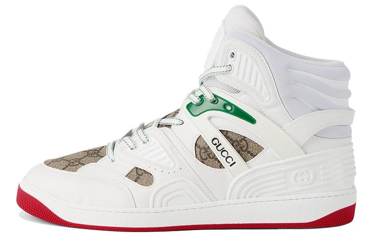 GUCCI Basket High Shoes White Demetra Red