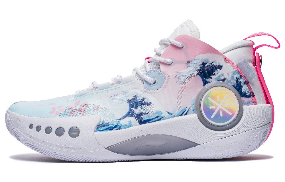 LINING Shadow 3 Basketball Shoes Men's Low top Pink Blue