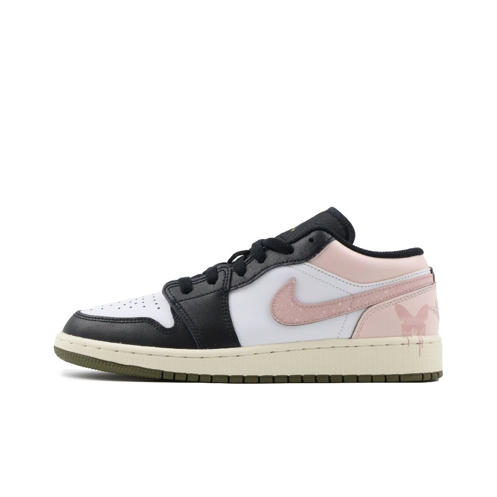 Jordan Air Jordan 1 Abrasion Resistant Support Low Top Vintage Basketball Shoes Unisex Pink