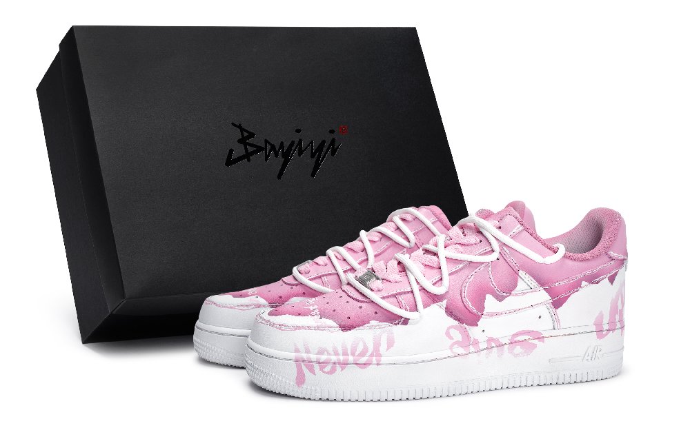 Nike Air Force 1 Anti-Slip Wear-Resistant Low-Top Skateboard Shoes Unisex Pink White