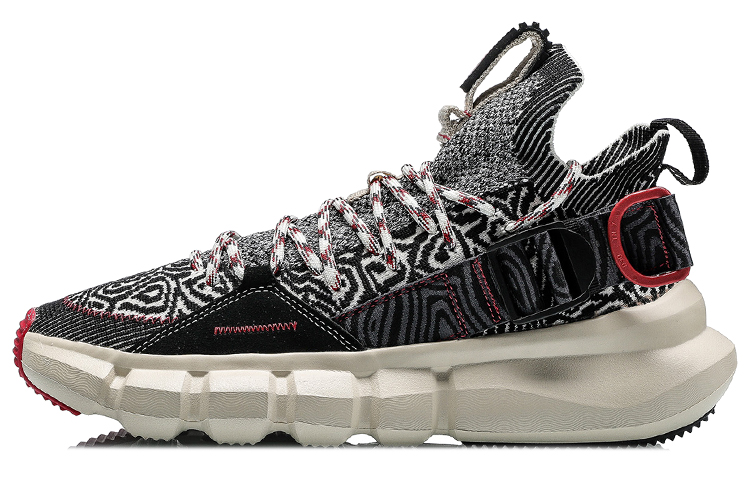LiNing Essence 2.3 Cushioning Anti-Slip And Wear-Resistant Coverage Support Mid-Top Casual Shoes Men's Black White