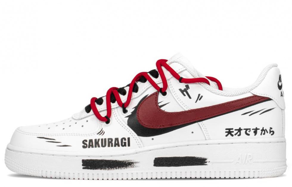 Nike Air Force 1 Skateboard Shoes Men's White Black Red
