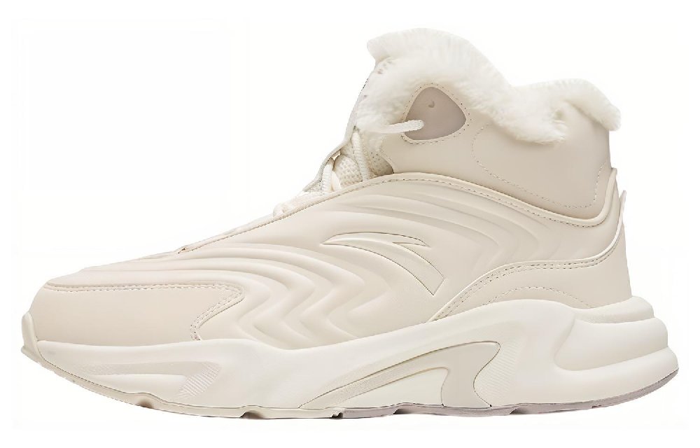 Anta Walker Anti-Slip And Wear-Resistant Warm High-Top Sports Casual Shoes Women's White