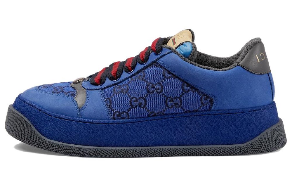 GUCCI Screener Distressed Shoes Low Top Casual Shoes Men's Blue