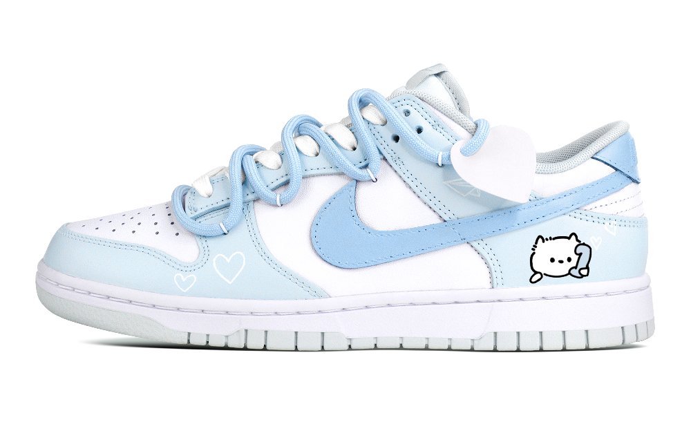 Nike Dunk Low-Top Skateboard Shoes Unisex Blue White