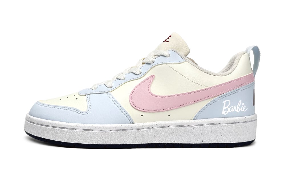 Nike Court Borough Anti-Slip Wear-Resistant Low-Top Skateboard Shoes Women's Beige Blue