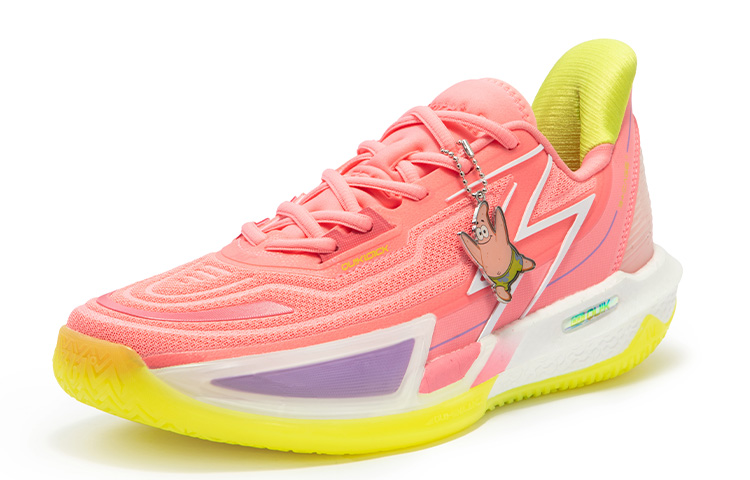 361° BIG3 4.0 Quick Pro Basketball Shoes Men Low Top Fluorescent Light Coral/Light Lime