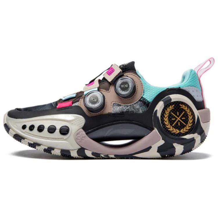 LINING WOW 9 Basketball Shoes Men Low-Top Black/Blue/Pink