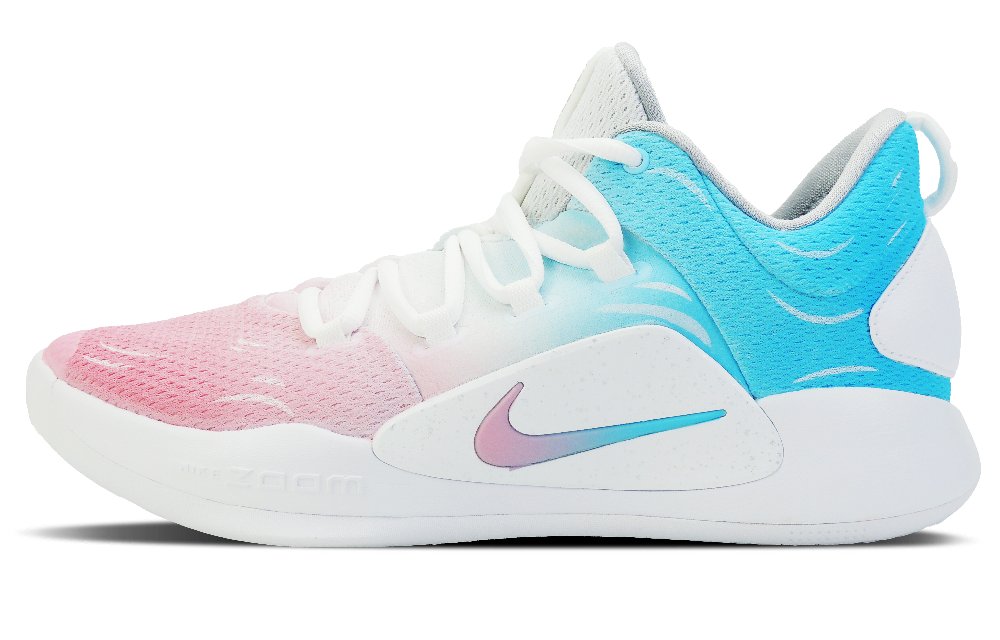 Nike Hyperdunk X Cherry Blossom Sea Cushioned Slip-Resistant Low-Top Basketball Shoes Men's Pink White Blue