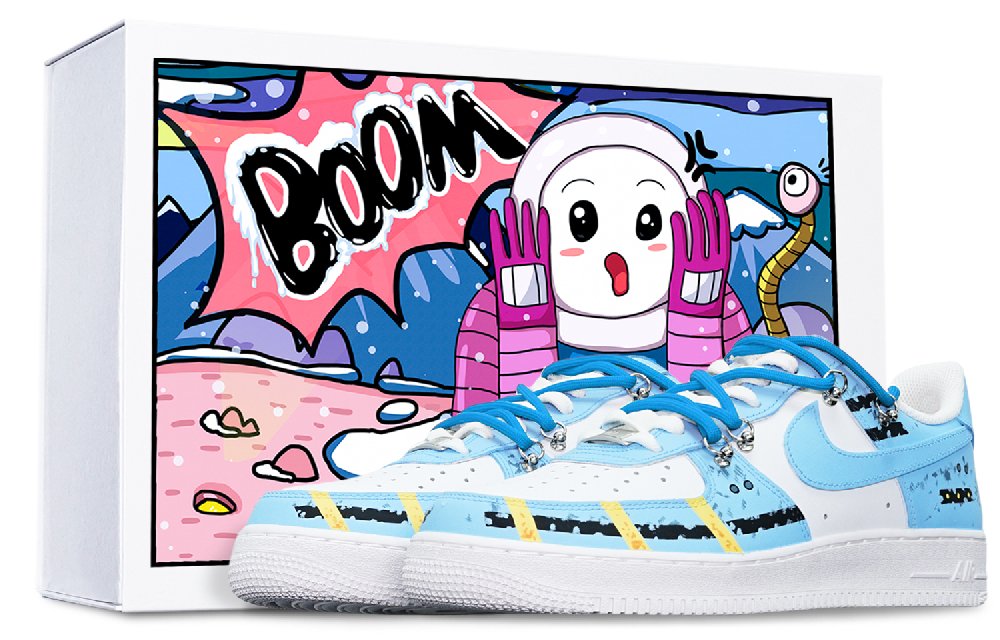 Nike Air Force 1 Slip-Resistant Cushioning Wear-Resistant Low-Top Skateboard Shoes Women's White Blue