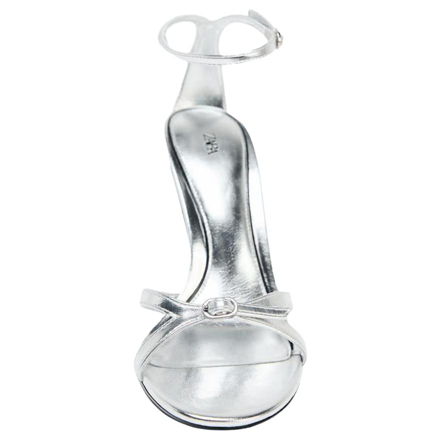 ZARA One Strap Sandals 10cm Women's Silver купить в интернет-магазине Yoocart с быстрой доставкой по России.