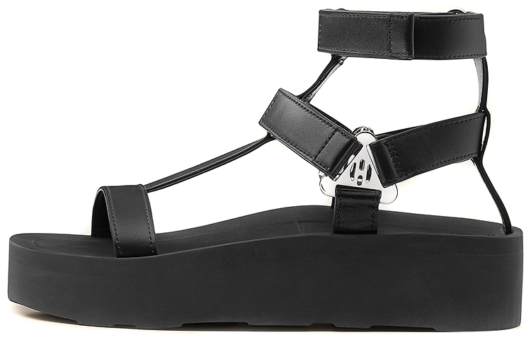 HERMES Enid Strap Sandals Women's Black