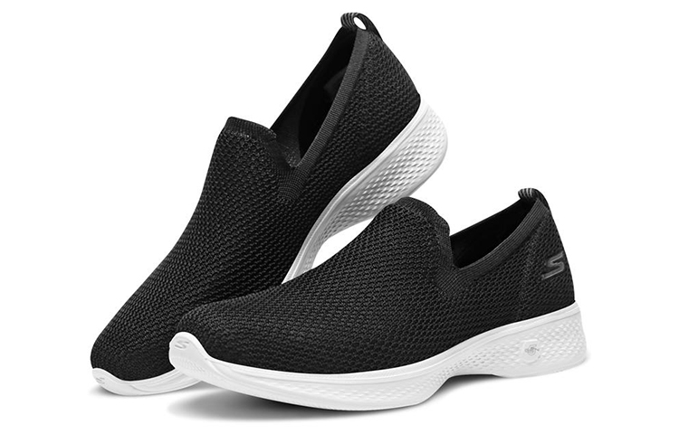 Skechers Go Walk 4 Low Top Casual Shoes Women's Black White