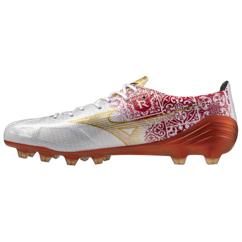 Mizuno Alpha Anti-Slip Wear-Resistant Soccer Shoes Unisex White Red