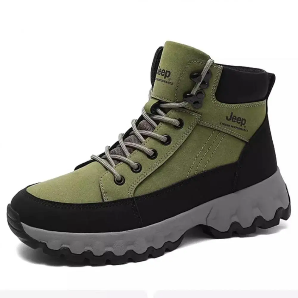 Jeep Wear-Resistant Slip-Resistant Short Outdoor Boots Men's Army Green