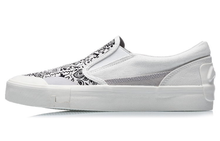 LiNing SLIP-ON Low-Top Skateboard Shoes Women's White