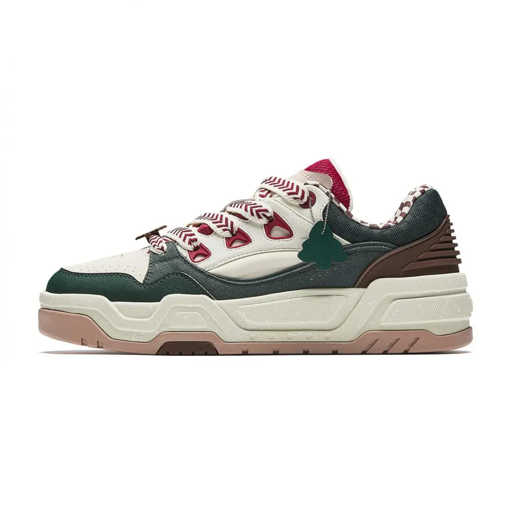 Anta Lightweight And Wear resistant Low top Skateboard Shoes Men's Beige Gray Green