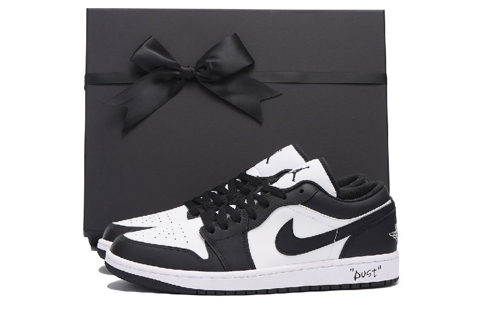 Jordan Air Jordan 1 Low Non-slip Wear-resistant Shock Absorption Low-Top Vintage Basketball Shoes Men's Black White