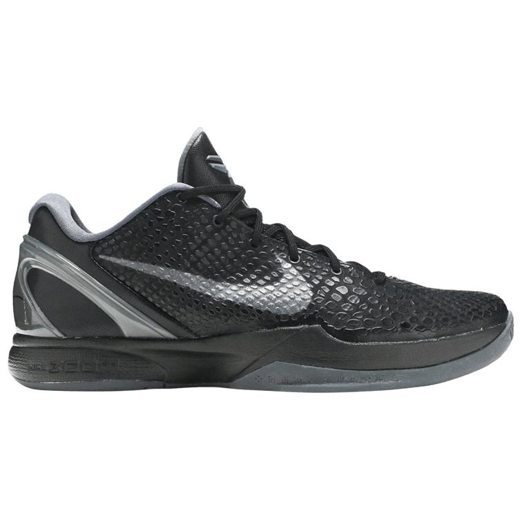 Nike Zoom Kobe 6 Abrasion Resistant Low top Basketball Shoes Unisex Black Silver