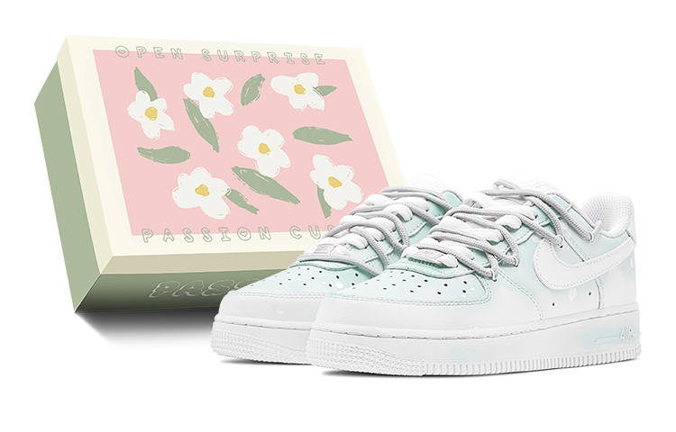 Nike Air Force 1 Low Air Force 1 Low-Top Skateboard Shoes GS White Green