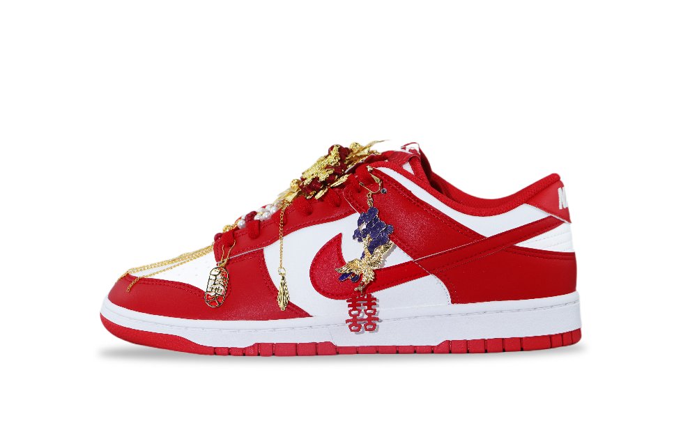 Nike Dunk Abrasion Resistant Low Top Skateboard Shoes Unisex Red
