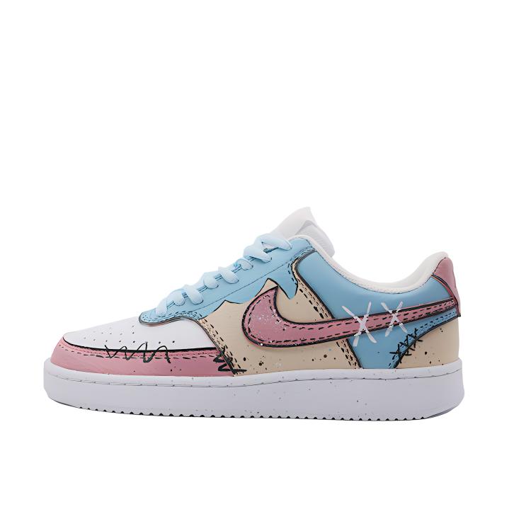 Nike Court Vision Low Wear-Resistant Low-Top Skateboard Shoes Men's Blue Brown White