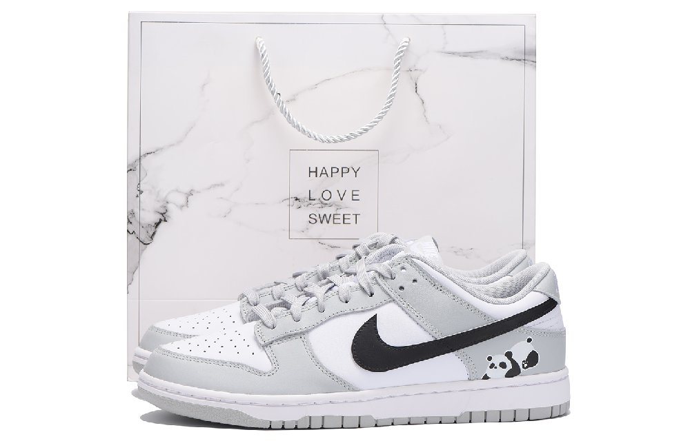 Nike Dunk Slip-Resistant Low-Top Skateboard Shoes Men's Gray White