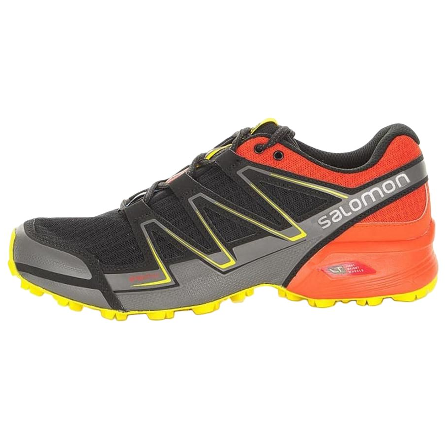 SALOMON Speedcross Vario Shock Absorbers With Slip Resistant Features Low Top Running Shoes Men's Black Orange