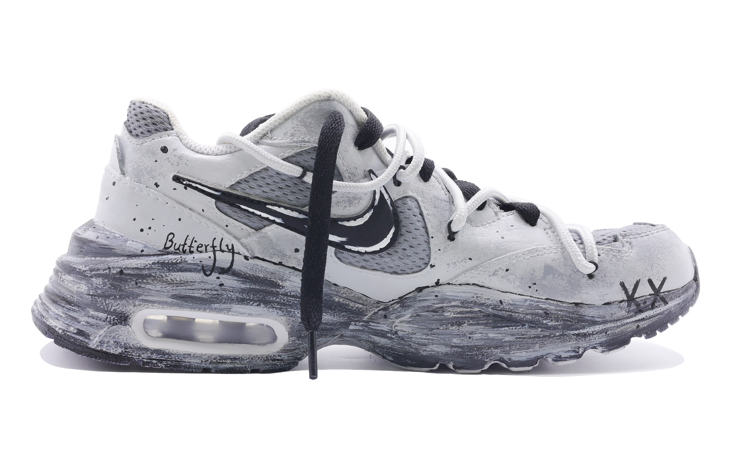 Nike Air Max Fusion Cushioning Abrasion Resistant Breathable Low top Running Shoes Women's Gray