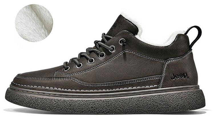 Jeep Abrasion Resistant Thermal Low Top Casual Shoes Men's Gray