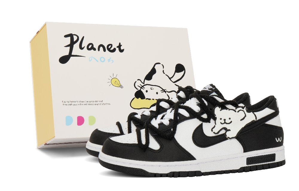 Nike Dunk Skateboard Shoes Unisex Low-Top Black/White