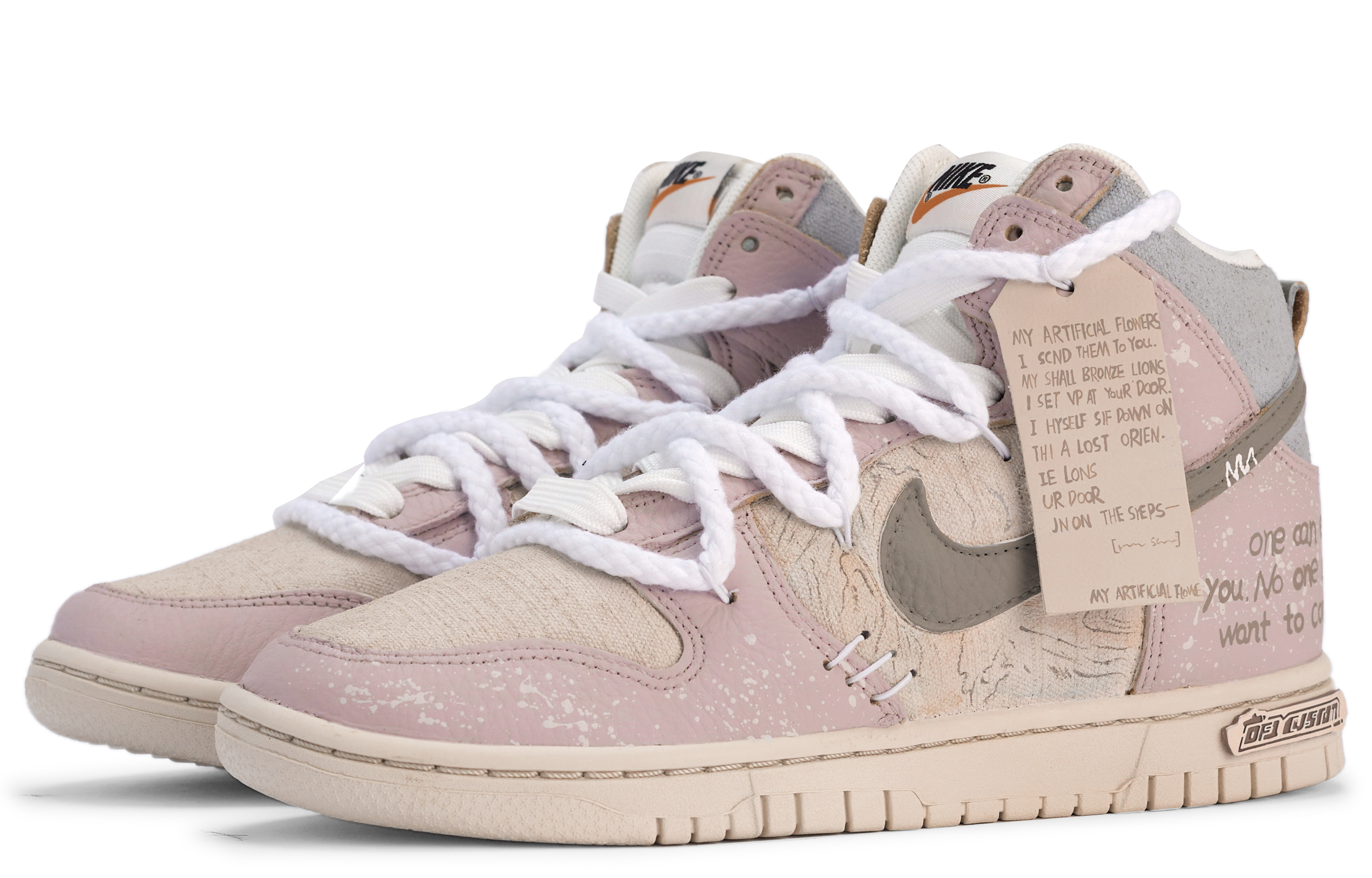 Nike Dunk Skateboard Shoes Women's High top Pink/Gray купить в интернет-магазине Yoocart с быстрой доставкой по России.