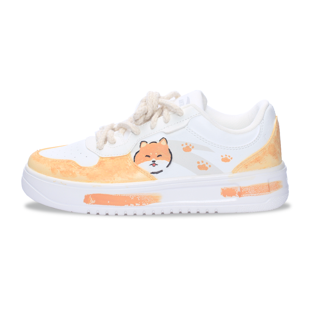 Anta Anti Slip Wear Resistant Low Top Skateboard Shoes Women's Yellow White