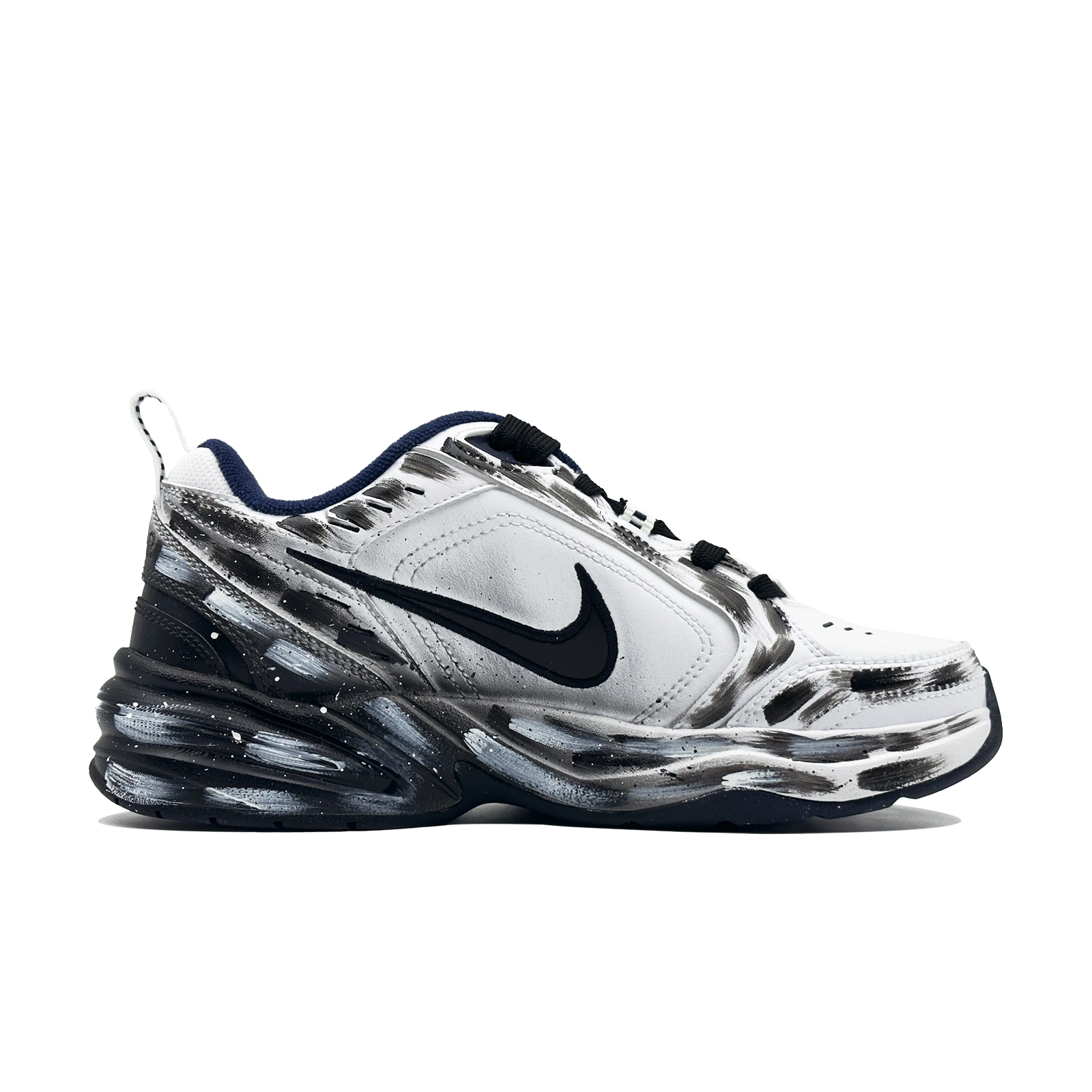 Nike Air Monarch 4 Ink Shadow Flame Cushioning, Wear Resistant Low top Chunky Sneakers Unisex Black