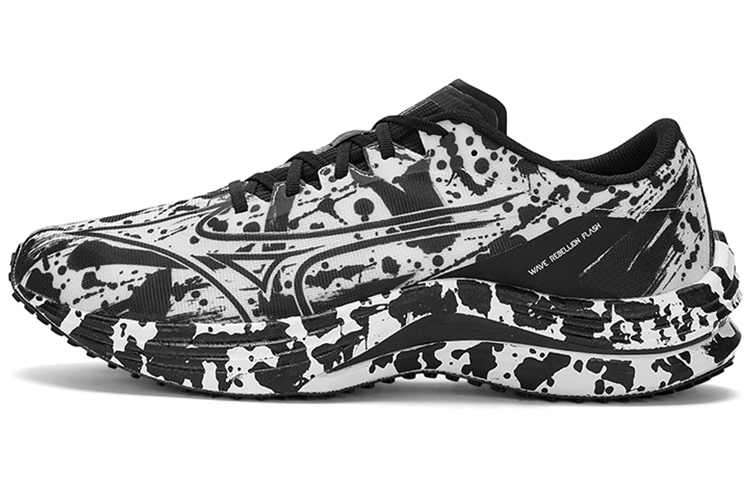 Mizuno Wave Rebellion Flash 'White Black Splatter'