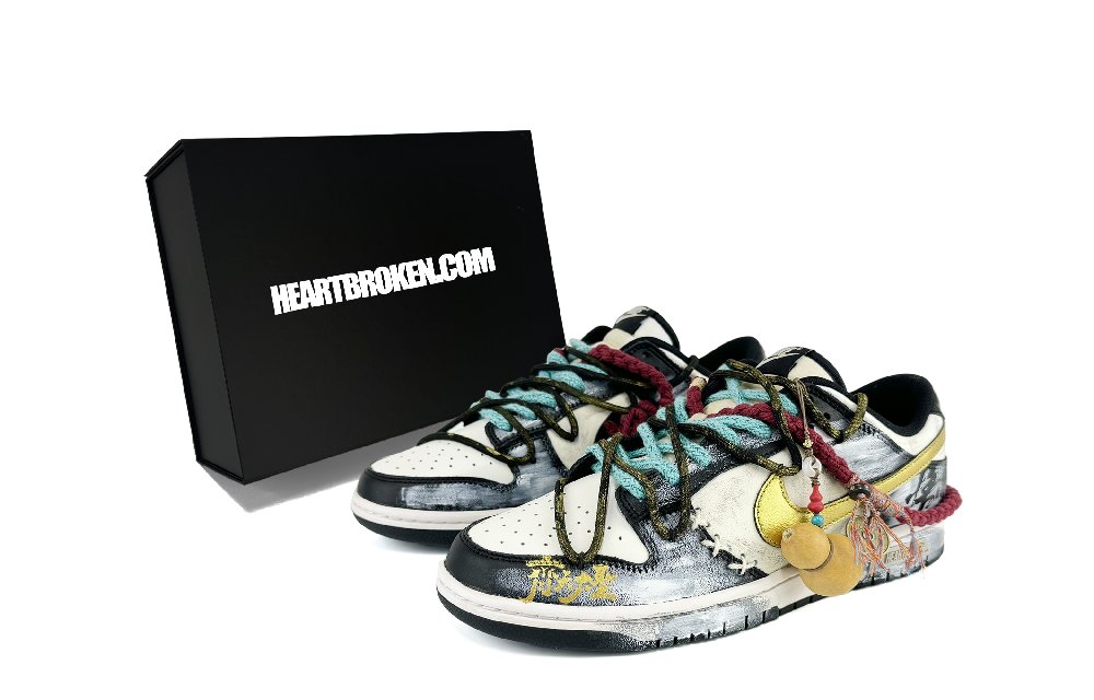 Nike Dunk Slip-Resistant Coverage Low-Top Skateboard Shoes Unisex Black White