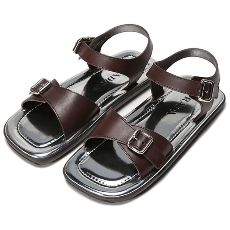 PRADA One Strap Sandals Men's Dark Brown купить в интернет-магазине Yoocart с быстрой доставкой по России.