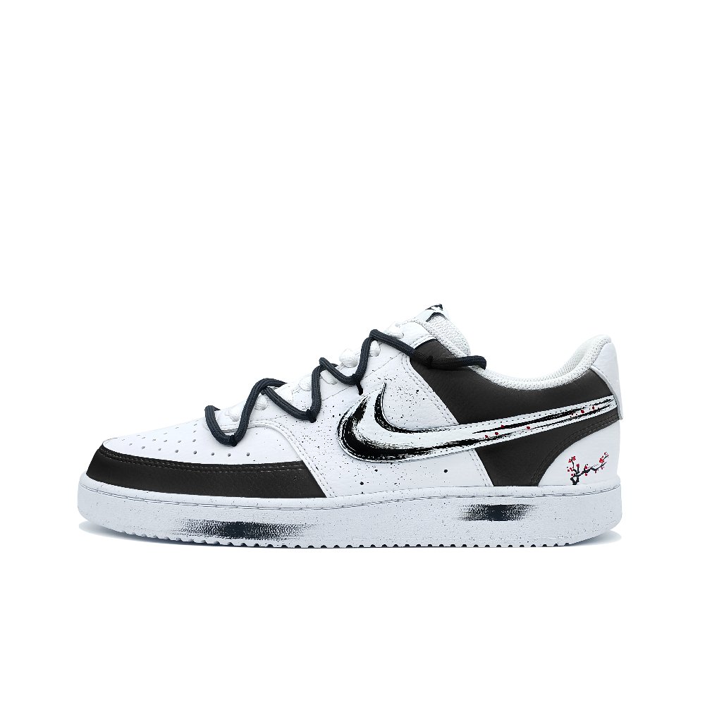 Nike Court Vision 1 Low-Top Skateboard Shoes Men's Black White