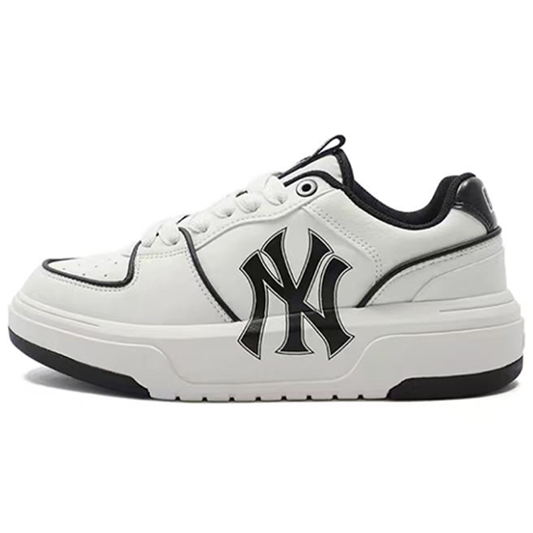 MLB Chunky Liner Anti Slip And Wear Resistant Height Increasing Low Top Skateboard Shoes Unisex White Pink