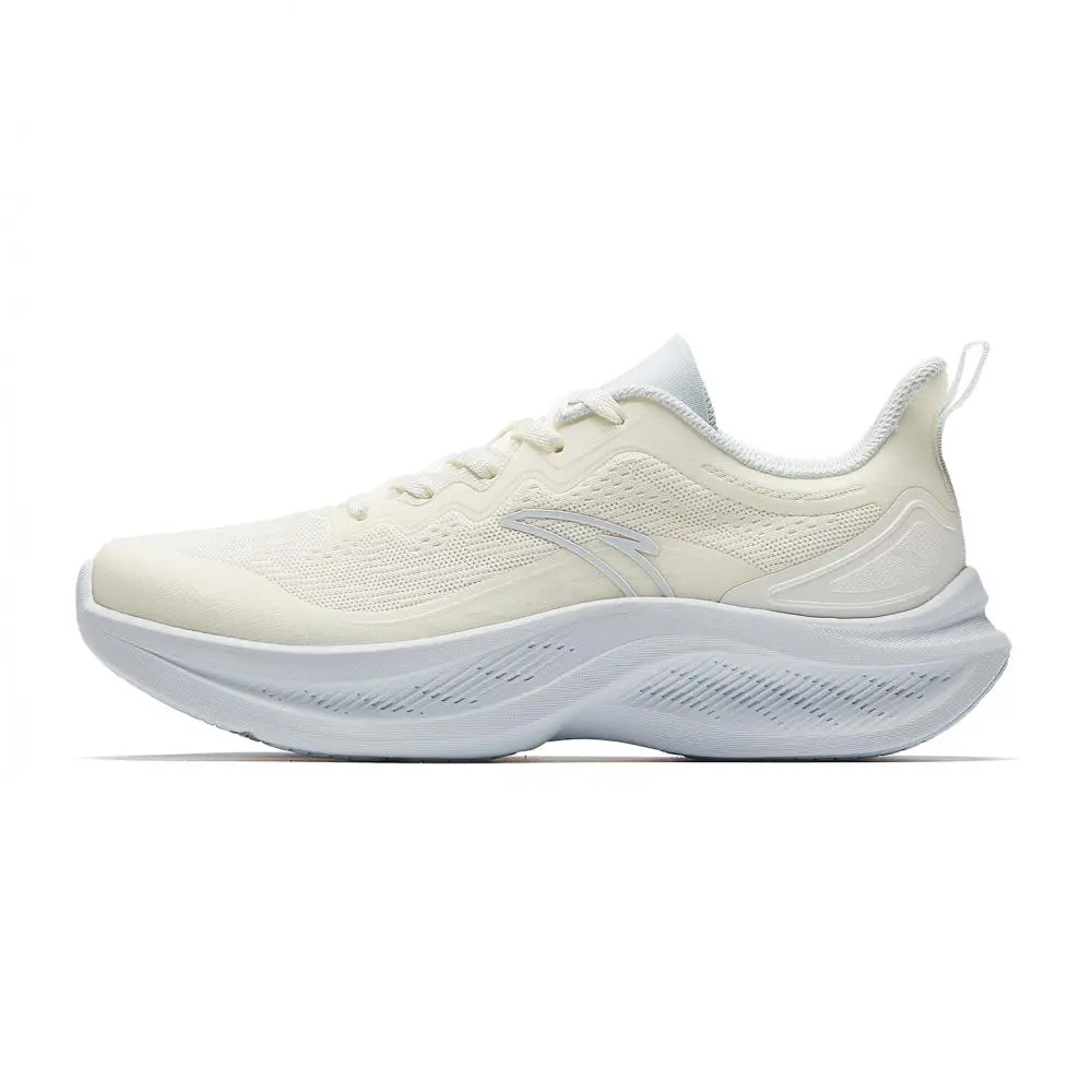 Anta Cushioning Soft Rebound Running Shoes Fashion Versatile Women's Shoes Women's Ivory White/Light Mist Gray