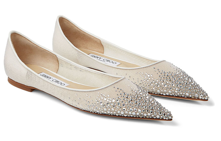 Jimmy Choo Love Crystal-embellished Ballerinas