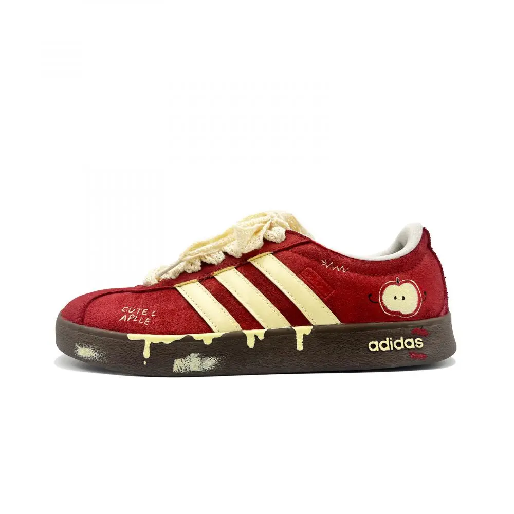 Adidas VL COURT 2.0 Lifestyle Fresh Look Apple Cushioning, Wear Resistant Low top Skateboard Shoes Unisex Red