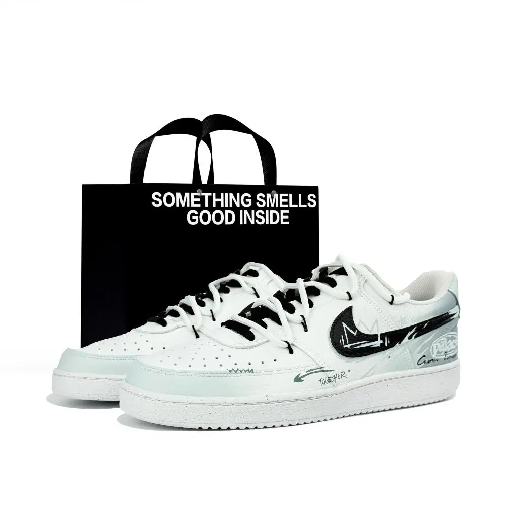 Nike Court Vision Abrasion Resistant Breathable Low top Skateboard Shoes Men's Ocean Blue