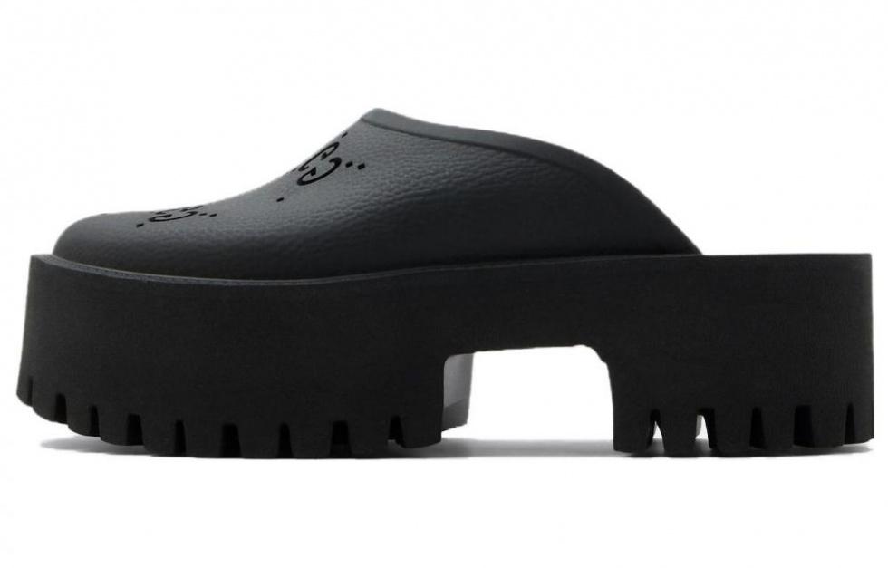 GUCCI Women's Platform Perforated G Sandal 'Black' Women's