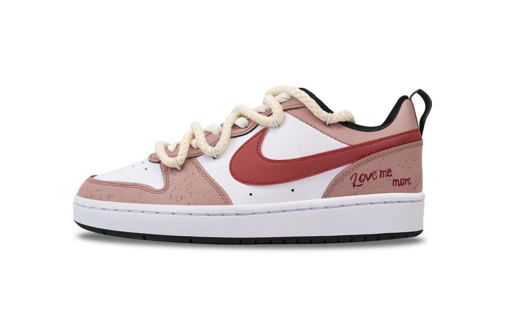 Nike Court Borough Low More In Love With Me Non slip Lightweight Low Top Skateboard Shoes GS Pink White