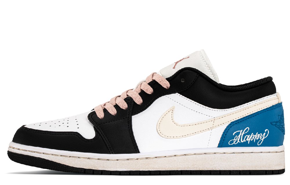 Jordan Air Jordan 1 Abrasion Resistant Low Top Vintage Basketball Shoes Men's Lightning Blue