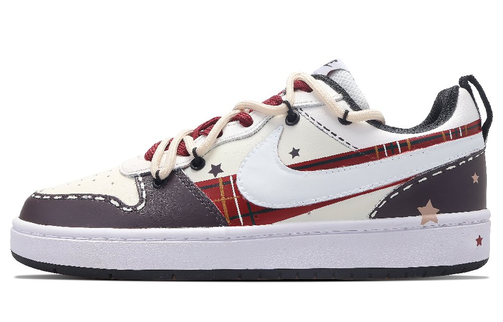 Nike Court Borough Star Coverage Warm And Wear-Resistant Low-Top Skateboard Shoes GS Red White