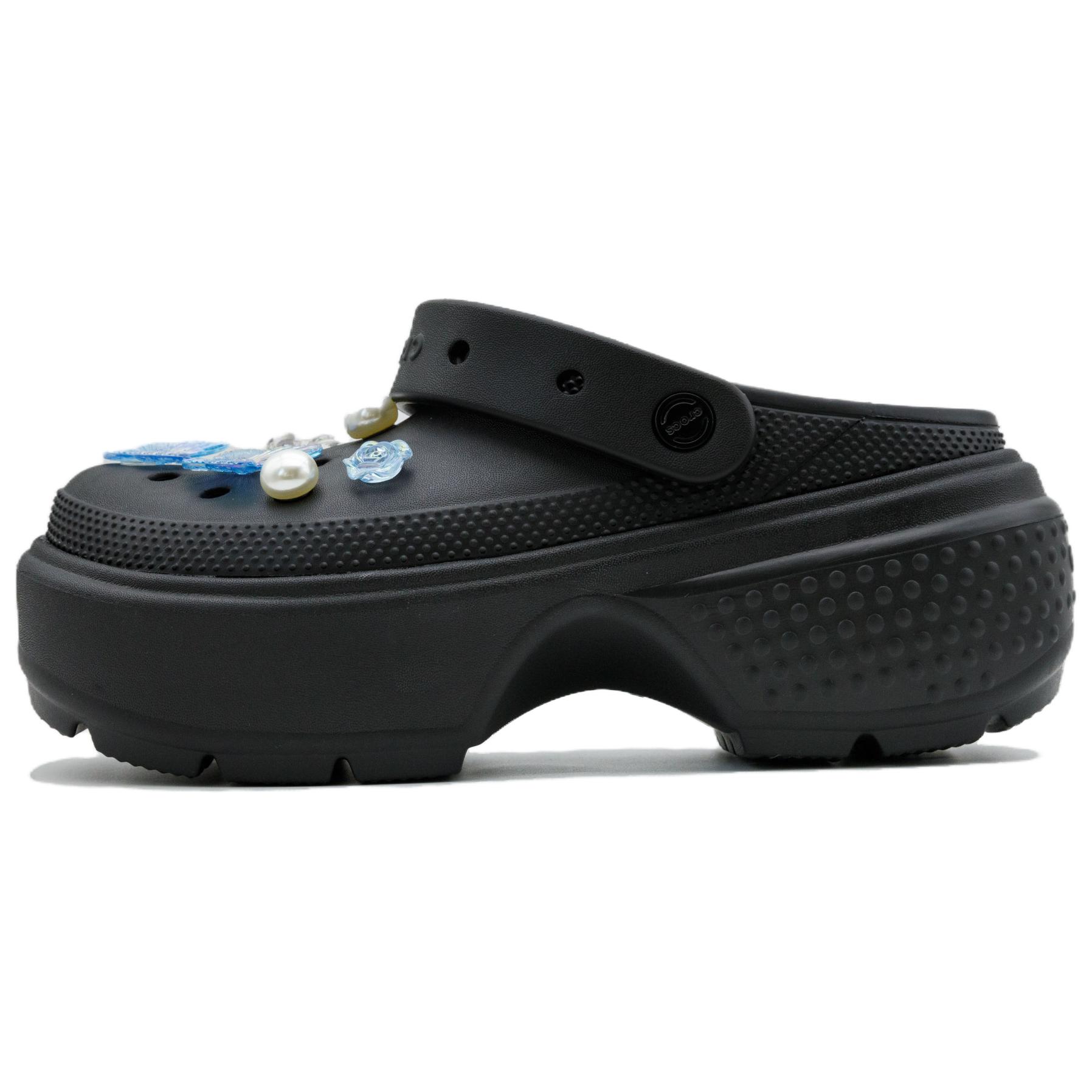 Crocs Stomp Butterfly Bubbles Clogs Unisex Black