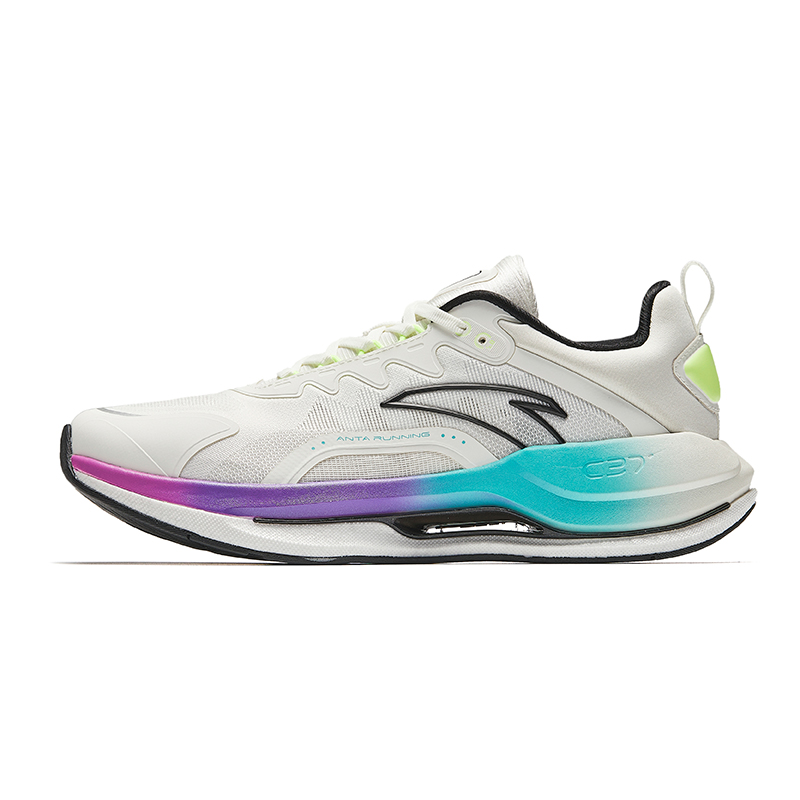 Anta Running Collection Non-slip Wear-resistant Shock Absorption Low-Top Casual Running Shoes Men's White